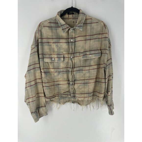 R13 Distressed Flannel Long Sleeve Button Up Women’s S Read - Picture 1 of 8